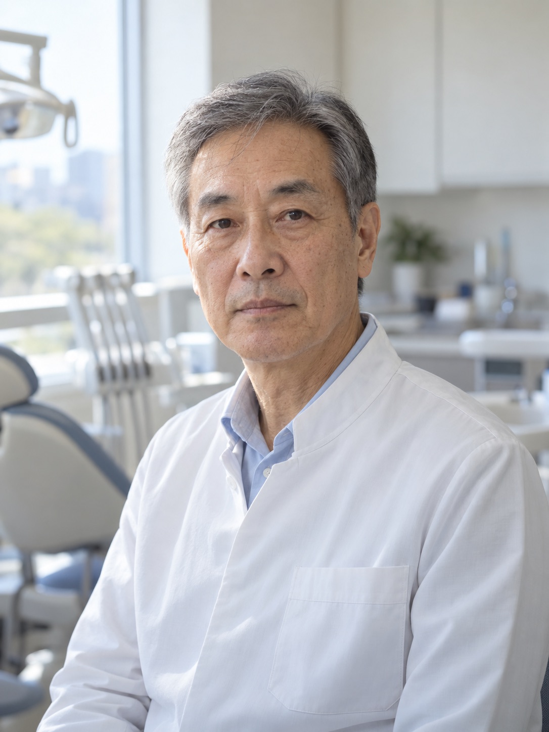흰 가운을 입은 대표원장의 상반신 사진